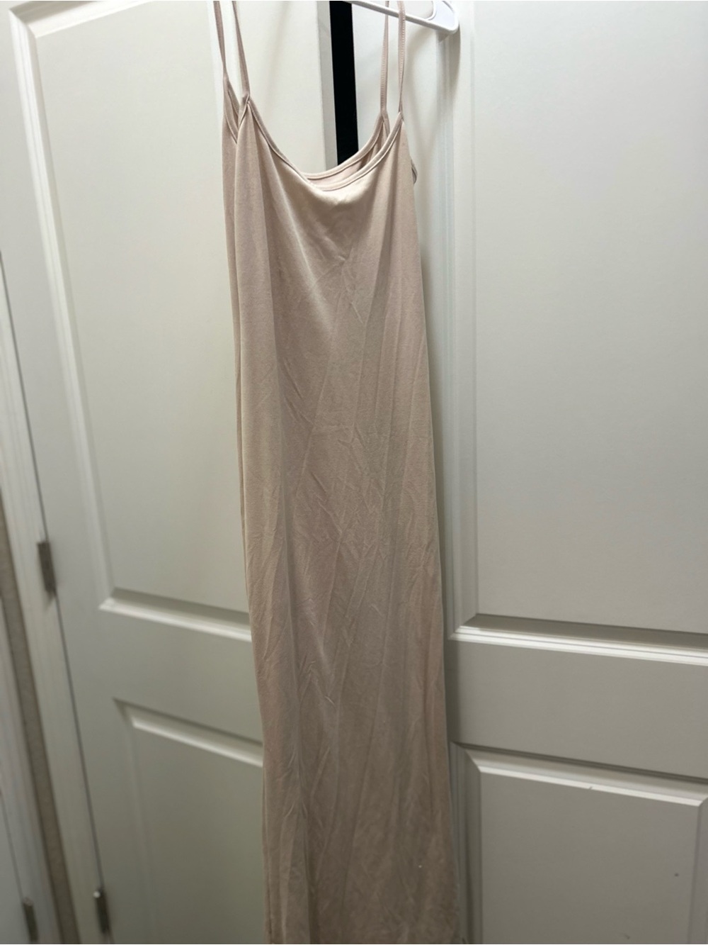 Women’s Slip Maxi Dress in Light Beige - Minimalist Style
